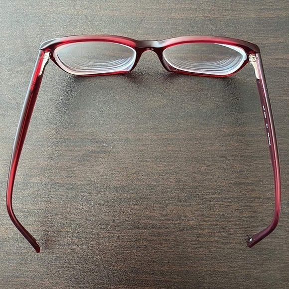 Women's Full Rim Maroon Eyeglasses Frame With Case and Cleaning Cloth - Picture 4 of 12